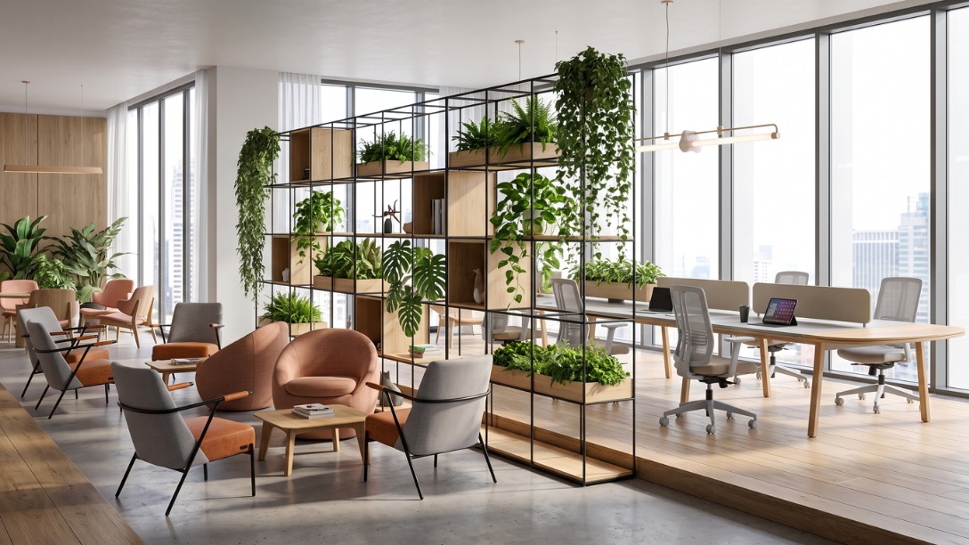 Biofilia e Mobiliário Funcional: Estruturando Ecossistemas de Trabalho Mais Próximos da Natureza